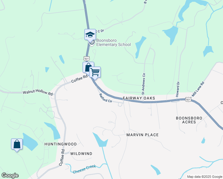 map of restaurants, bars, coffee shops, grocery stores, and more near 5906 Boonsboro Road in Lynchburg