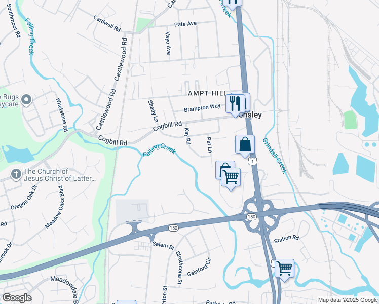 map of restaurants, bars, coffee shops, grocery stores, and more near 5508 Kay Road in Richmond