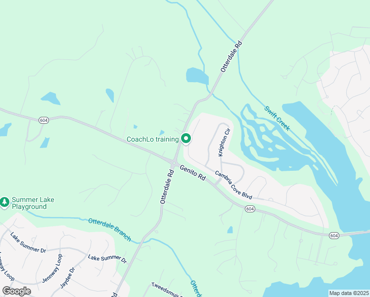 map of restaurants, bars, coffee shops, grocery stores, and more near 16055 Cambria Cove Boulevard in Midlothian