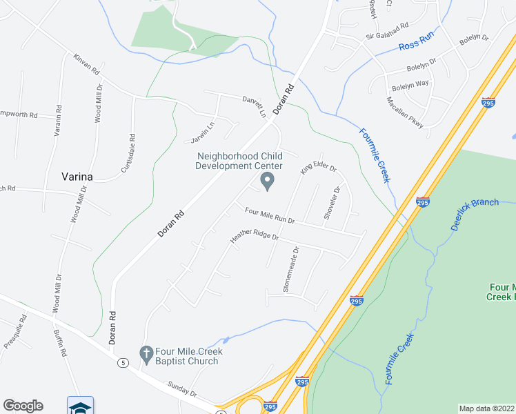 map of restaurants, bars, coffee shops, grocery stores, and more near 2916 Four Mile Run Drive in Richmond