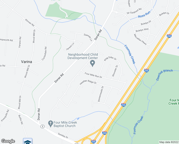map of restaurants, bars, coffee shops, grocery stores, and more near 2916 4 Mile Run Drive in Richmond