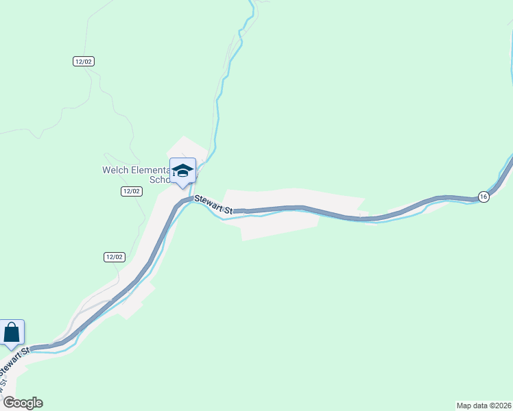 map of restaurants, bars, coffee shops, grocery stores, and more near 1510-1512 Stewart St in Welch