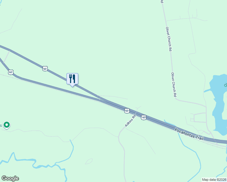 map of restaurants, bars, coffee shops, grocery stores, and more near 8030 Foxwell Road in Providence Forge