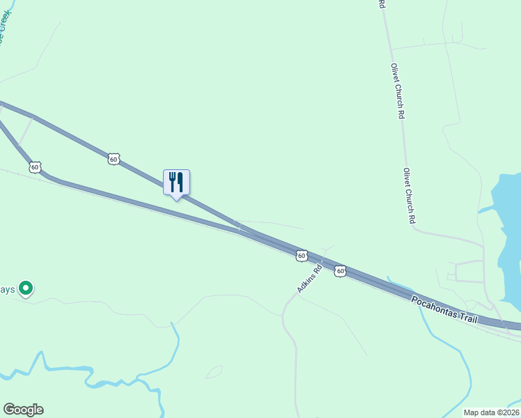 map of restaurants, bars, coffee shops, grocery stores, and more near 8030 Foxwell Road in Providence Forge