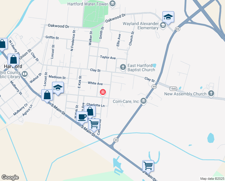map of restaurants, bars, coffee shops, grocery stores, and more near 112 East McMurtry Avenue in Hartford