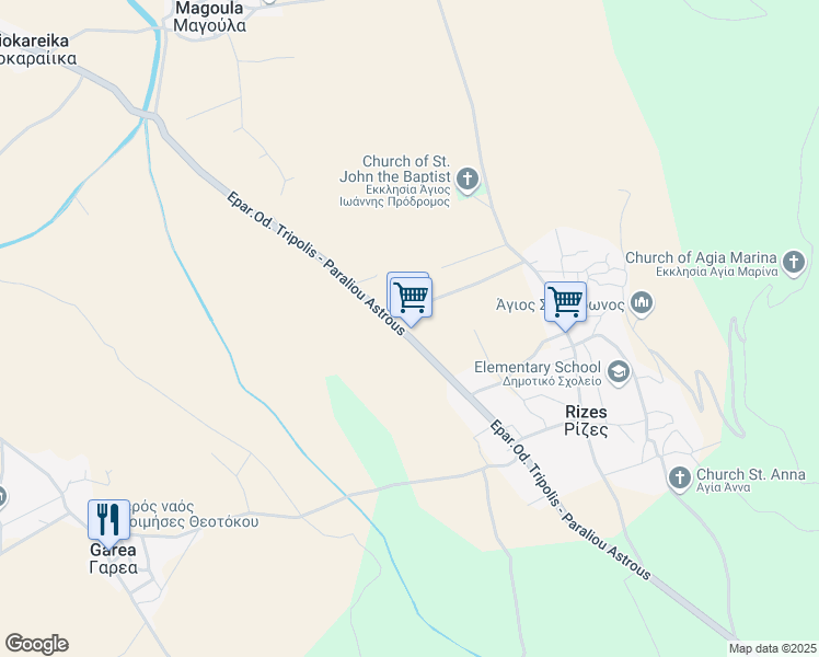 map of restaurants, bars, coffee shops, grocery stores, and more near  in 