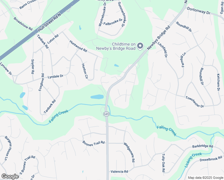 map of restaurants, bars, coffee shops, grocery stores, and more near 4301 Newbys Bridge Road in Chesterfield