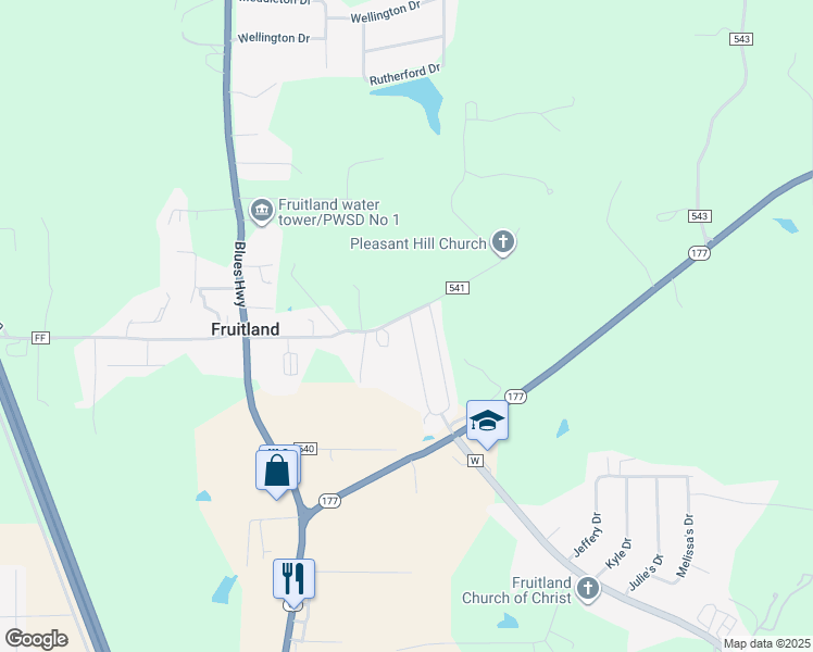 map of restaurants, bars, coffee shops, grocery stores, and more near 460 County Road 541 in Jackson