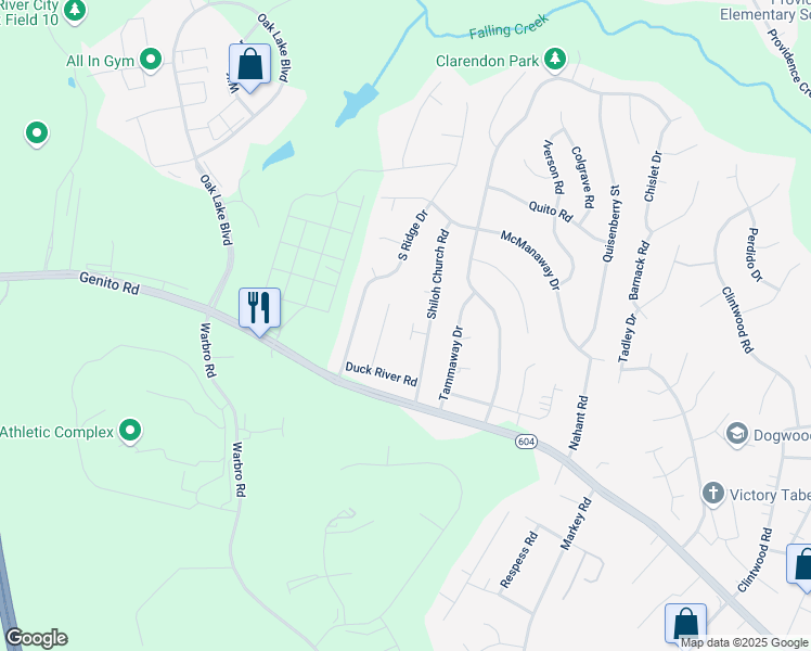 map of restaurants, bars, coffee shops, grocery stores, and more near 12308 Leesburg Circle in Midlothian