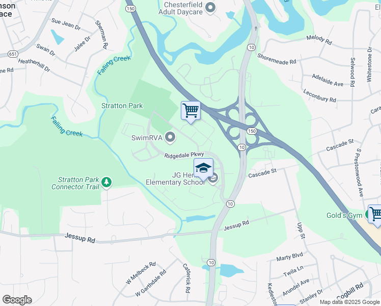 map of restaurants, bars, coffee shops, grocery stores, and more near 5008 Ridgedale Parkway in Richmond