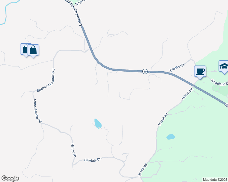 map of restaurants, bars, coffee shops, grocery stores, and more near 4917 Jacobs Road in Mariposa