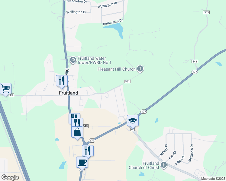 map of restaurants, bars, coffee shops, grocery stores, and more near 460 County Road 541 in Jackson
