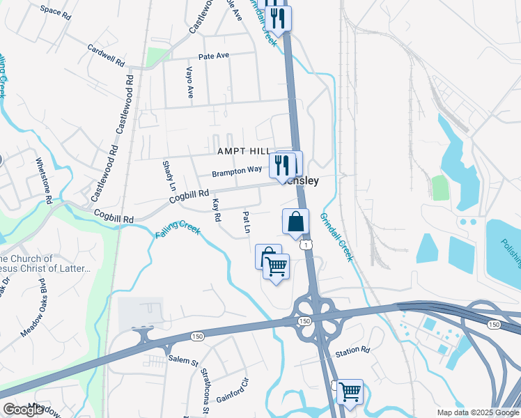 map of restaurants, bars, coffee shops, grocery stores, and more near 5431 Remuda Drive in Richmond