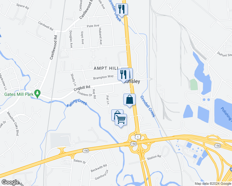 map of restaurants, bars, coffee shops, grocery stores, and more near 5431 Remuda Drive in Richmond