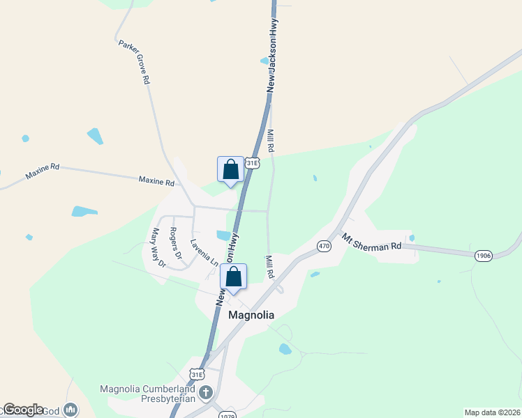 map of restaurants, bars, coffee shops, grocery stores, and more near 4579-4633 Parker Grove Road in Magnolia