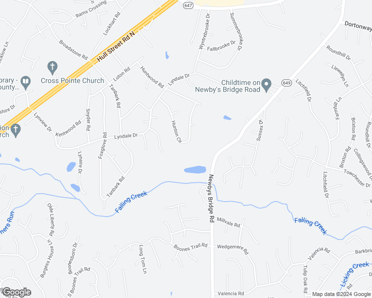 map of restaurants, bars, coffee shops, grocery stores, and more near 8430 Hunton Circle in Richmond
