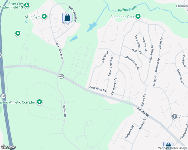 map of restaurants, bars, coffee shops, grocery stores, and more near 3102 South Ridge Drive in Midlothian