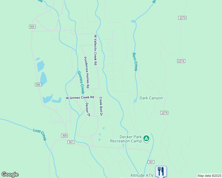 map of restaurants, bars, coffee shops, grocery stores, and more near 592 West Vallecito Creek Road in Bayfield