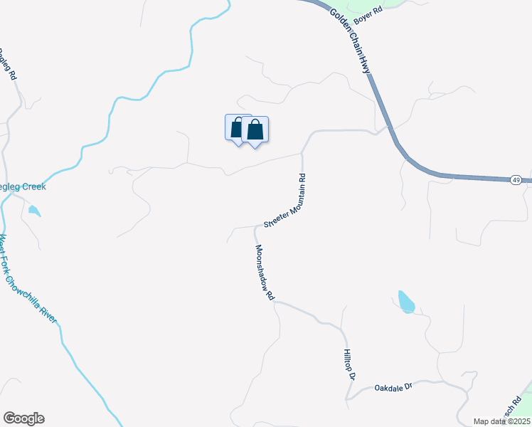 map of restaurants, bars, coffee shops, grocery stores, and more near 4870 Streeter Mountain Road in Mariposa