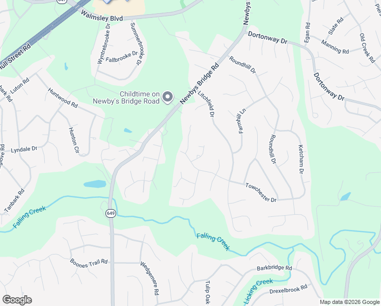 map of restaurants, bars, coffee shops, grocery stores, and more near 4310 Soundview Lane in Chesterfield