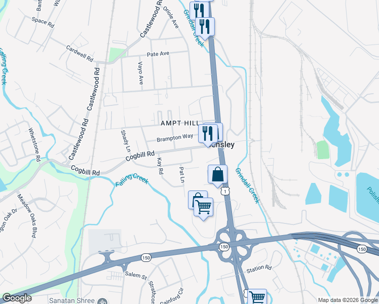 map of restaurants, bars, coffee shops, grocery stores, and more near 2716 Cogbill Road in Richmond