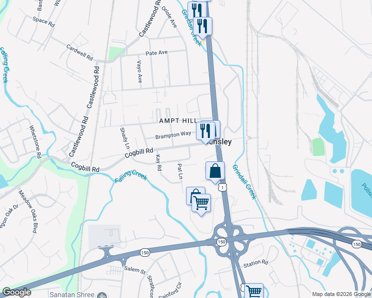 map of restaurants, bars, coffee shops, grocery stores, and more near 2716 Cogbill Road in Richmond