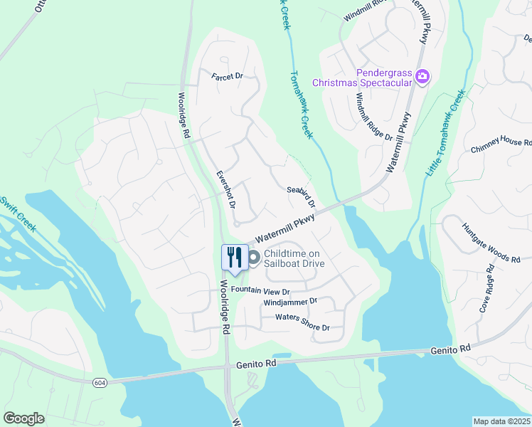 map of restaurants, bars, coffee shops, grocery stores, and more near 3802 Evershot Court in Midlothian