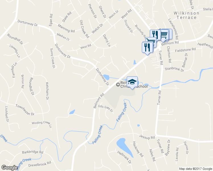 map of restaurants, bars, coffee shops, grocery stores, and more near 3900 Autumn Mist Court in Chesterfield