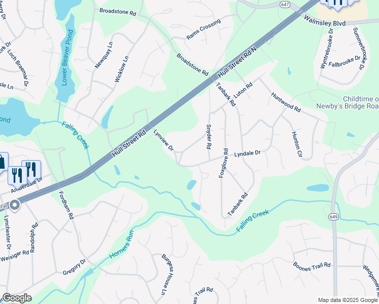 map of restaurants, bars, coffee shops, grocery stores, and more near 8841 Kentwood Road in Richmond