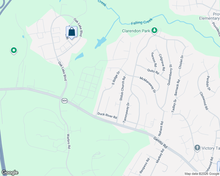 map of restaurants, bars, coffee shops, grocery stores, and more near 2926 South Ridge Drive in Midlothian
