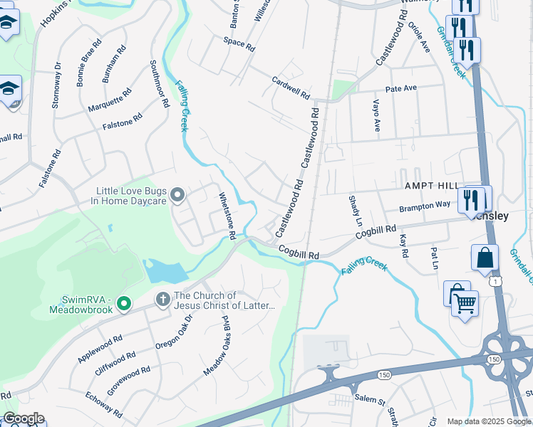 map of restaurants, bars, coffee shops, grocery stores, and more near 5230 Castlewood Road in Richmond