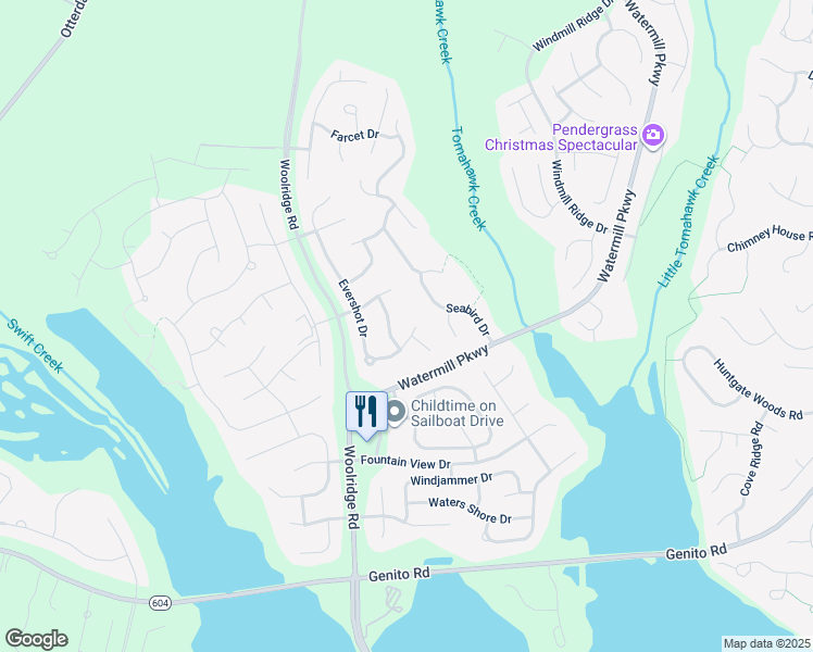 map of restaurants, bars, coffee shops, grocery stores, and more near 4101 Evershot Drive in Midlothian