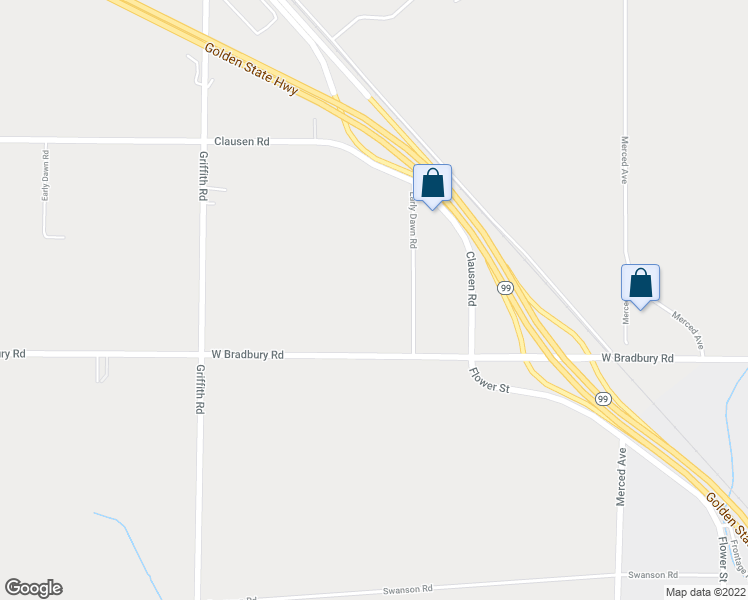 map of restaurants, bars, coffee shops, grocery stores, and more near 17572 West Bradbury Road in Turlock