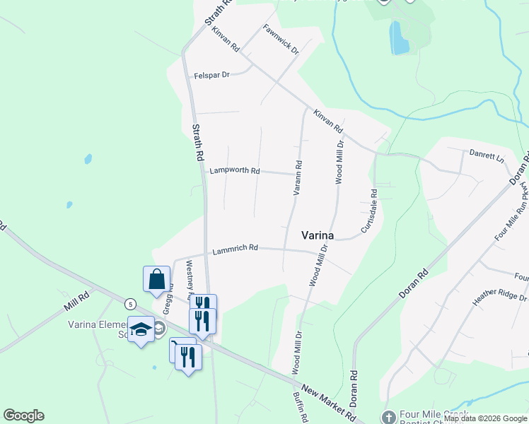 map of restaurants, bars, coffee shops, grocery stores, and more near 7810 Varann Road in Richmond