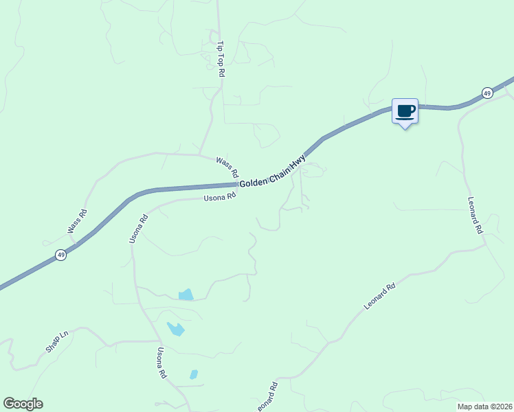 map of restaurants, bars, coffee shops, grocery stores, and more near 4994 Usona Road in Mariposa