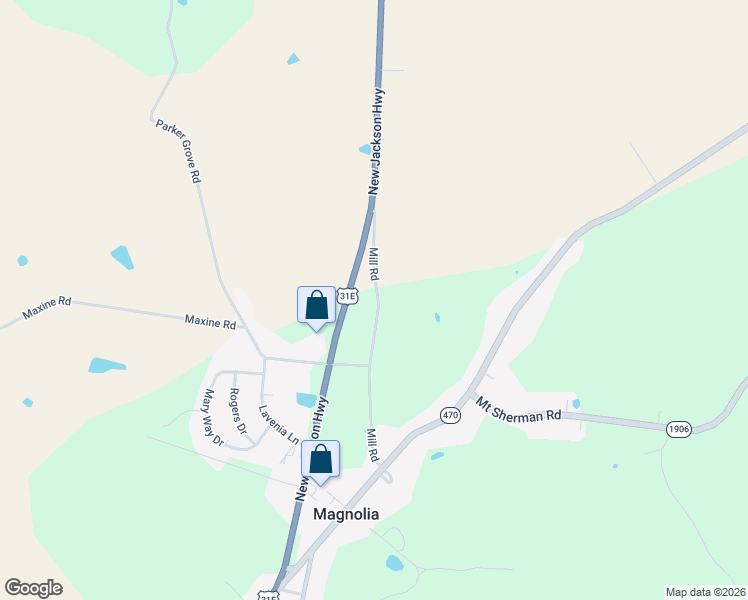 map of restaurants, bars, coffee shops, grocery stores, and more near 1-399 Mill Road in Magnolia