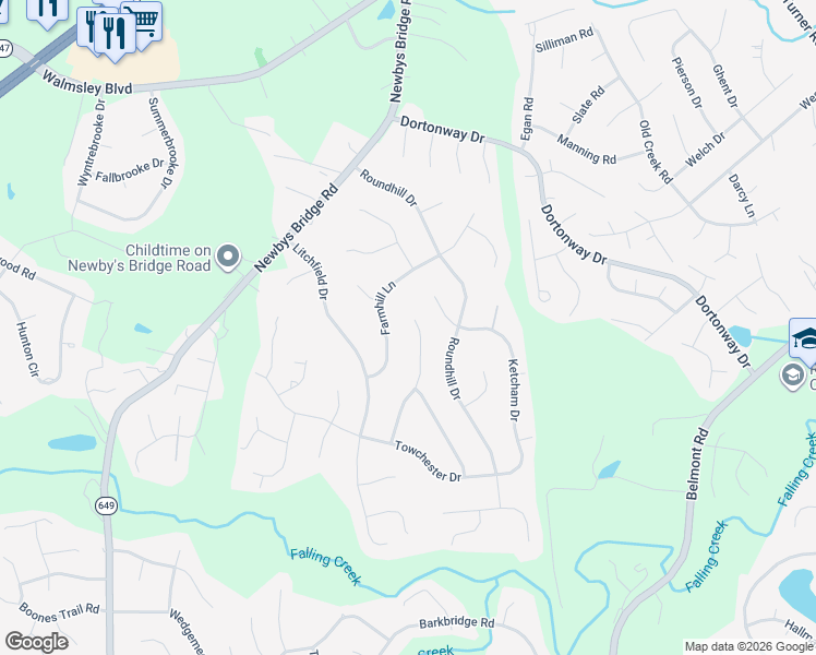 map of restaurants, bars, coffee shops, grocery stores, and more near 4201 Brixton Road in Chesterfield