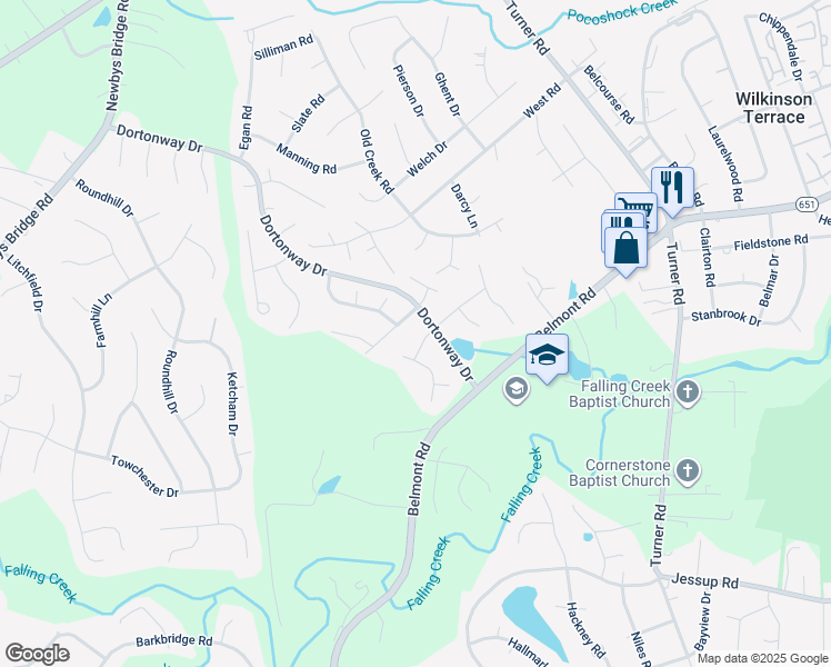 map of restaurants, bars, coffee shops, grocery stores, and more near 3906 Autumn Mist Drive in Chesterfield