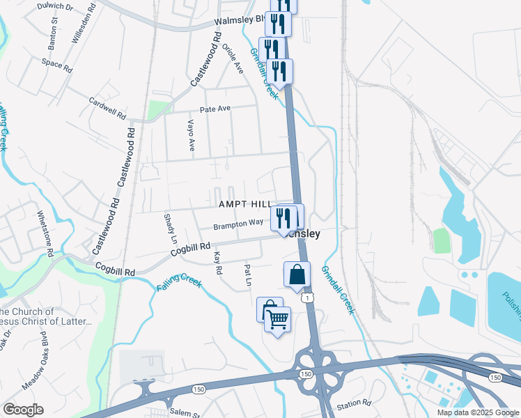 map of restaurants, bars, coffee shops, grocery stores, and more near 2726 Goolsby Avenue in Bensley