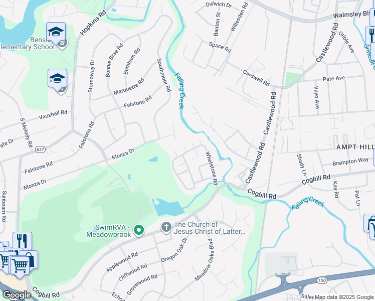 map of restaurants, bars, coffee shops, grocery stores, and more near 5271 Whetstone Road in Richmond