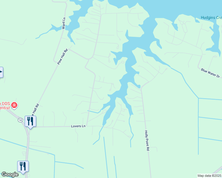 map of restaurants, bars, coffee shops, grocery stores, and more near 136 Morris Creek Lane in Mathews