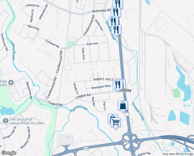 map of restaurants, bars, coffee shops, grocery stores, and more near 5249 Goolsby Court in Richmond