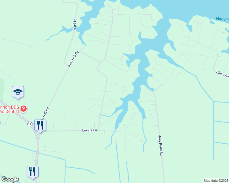 map of restaurants, bars, coffee shops, grocery stores, and more near 764 Lovers Lane in Mathews