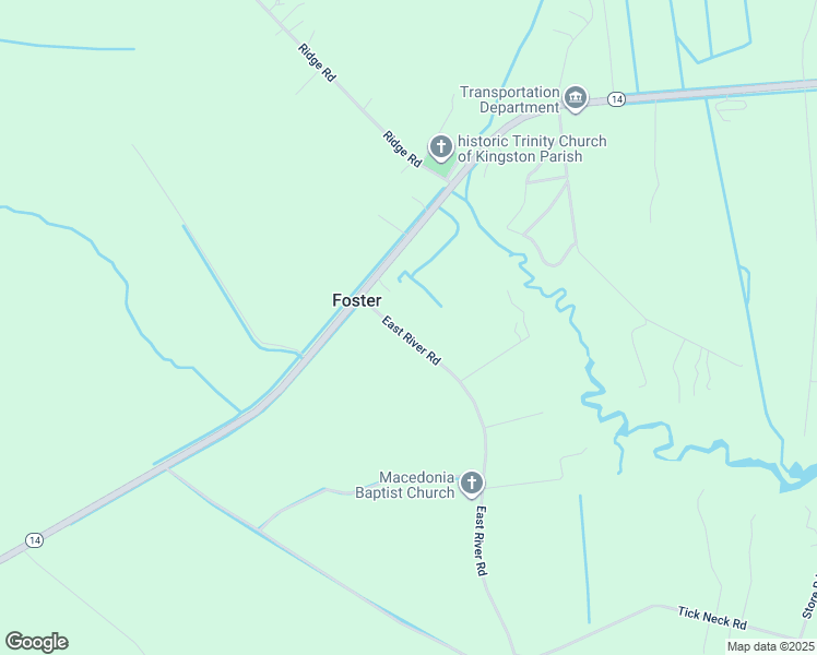 map of restaurants, bars, coffee shops, grocery stores, and more near 125 East River Road in Foster