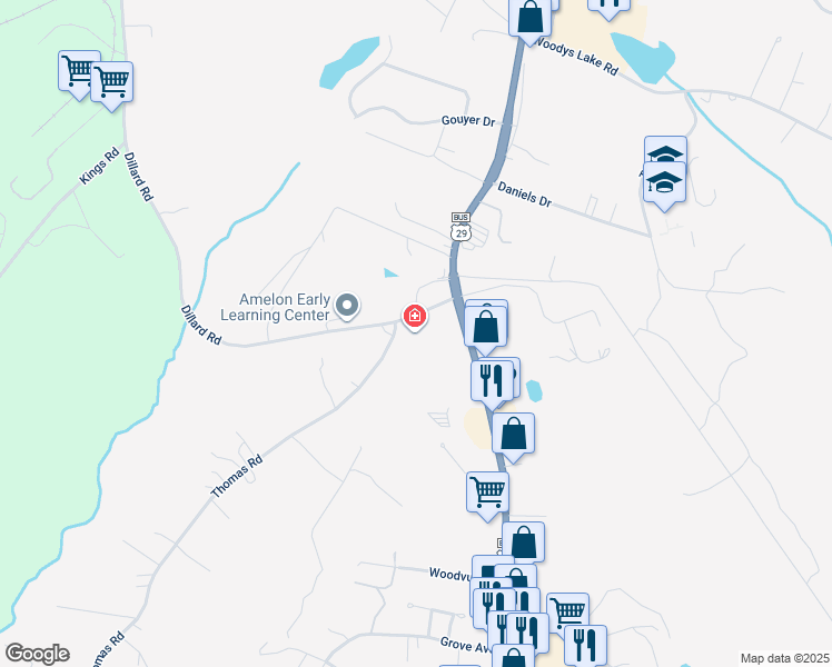 map of restaurants, bars, coffee shops, grocery stores, and more near 692 Dillard Road in Madison Heights