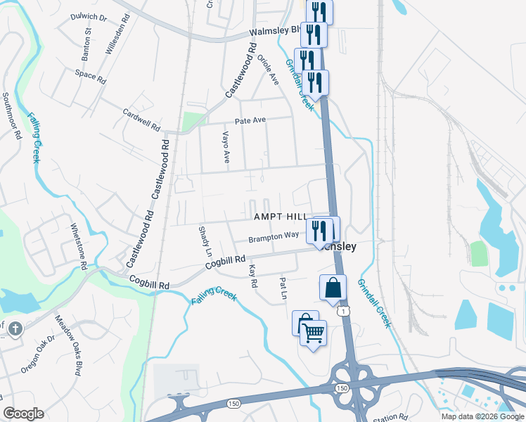 map of restaurants, bars, coffee shops, grocery stores, and more near 5249 Goolsby Court in Richmond