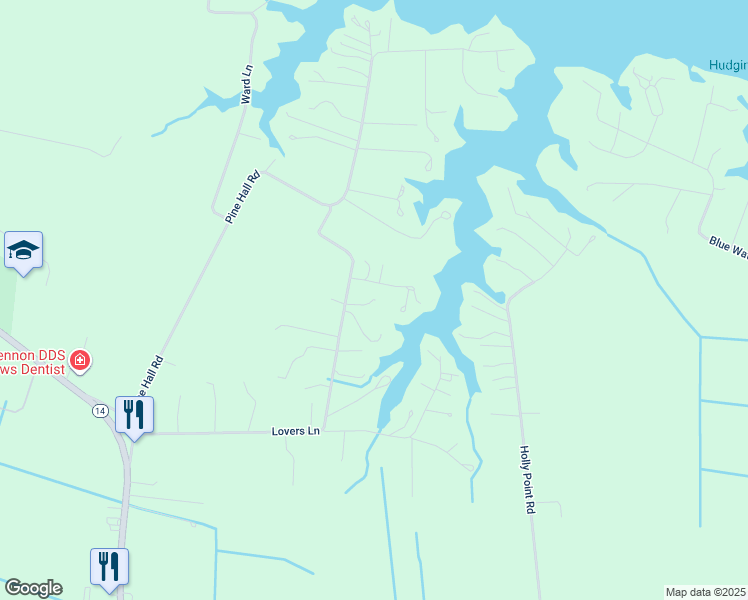 map of restaurants, bars, coffee shops, grocery stores, and more near 764 Lovers Lane in Mathews