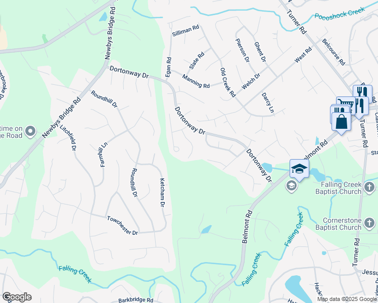 map of restaurants, bars, coffee shops, grocery stores, and more near 4042 Stone Creek Terrace in Chesterfield