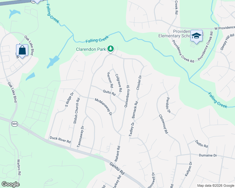 map of restaurants, bars, coffee shops, grocery stores, and more near 12030 Quito Road in Midlothian