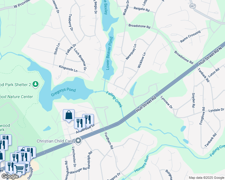 map of restaurants, bars, coffee shops, grocery stores, and more near 3610 Lockshire Court in Richmond